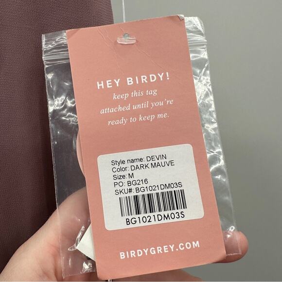 Birdy Grey Devin Convertible Chiffon Maxi Bridesmaid Dress Dark Mauve Sz M NEW - Picture 10 of 11
